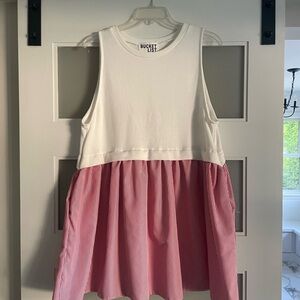 BUCKETLIST White & Red Striped Tank Top Dress